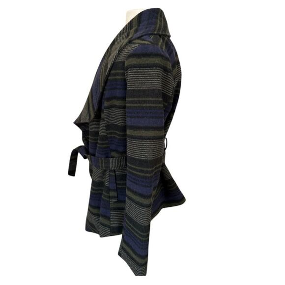 Jack by‎ BB Dakota Striped Waterfall Belted Jacket Draped Open Front Boho SMALL - Picture 2 of 11